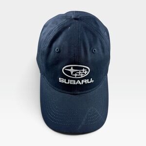 Subaru Baseball Cap Logo Hat Unisex OSFA Navy Blue Snapback Cotton Excellent